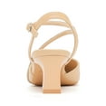 thumbnail image 3 of kkdom Womens Sandals Heels Pumps Closed Pointed Toe Block Heels Slingback Casual Chunky Heels Office Shoes Beige Size 7.5, 3 of 6