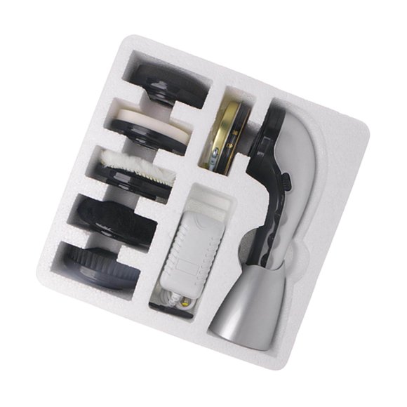 Brosse de Nettoyage pour Machine à Polir les Chaussures Électrique, Kits pour Chaussures en Cuir, Entretien des Chaussures Portable, Argent