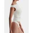 thumbnail image 5 of Womens Summer Off The Shoulder Crop Tops Sleeveless One Shoulder Ruched Asymmetrical Going Out Tank Top, 5 of 5