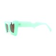 thumbnail image 4 of Womens Avant Garde Hole Punch Cropped Thick Plastic Mod Sunglasses Green Brown, 4 of 4