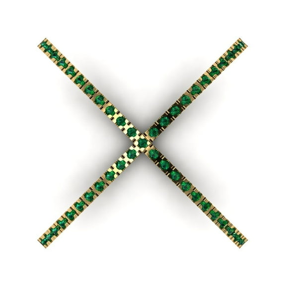 Statement Engagement Ring for Women - 0.245ct Simulated Emerald in 18K Yellow Gold Promise Ring