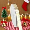thumbnail image 4 of CuiLiyq 75 Ft Polyester Hot Stamping Christmas Gift Ribbon, Christmas Day Decoration Ribbon Holiday Decoration, Christmas Bow Outdoor Decoration (Gold), 4 of 6