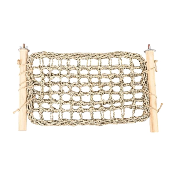 Bird Seagrass Ladder Bridge 8.46 x 7.87 Inch, Conure Ladder Perch for Cage Natural Hand Woven, Parrot Net Climbing Chewing Hammock Cage Accessories for Lovebird Conure Budgie Parakeet, Pet Supplies
