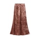 thumbnail image 1 of Falda midi fluida de ante para mujer: elegante, suave, tallas M/L, versátil para el día a día y las vacaciones, para llevar en cualquier época del año., 1 of 6