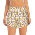 thumbnail image 2 of Goofa Coffee Donuts Printed Women 2 in 1 Running Shorts,Quick Dry Athletic Workout Shorts,High Waisted Athletic Shorts with Liner Pockets-Large, 2 of 9