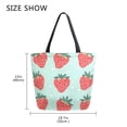 thumbnail image 5 of FORMRS Womens Canvas Tote Bag with Zipper Inner Pocket Shoulder Handbag, Red Strawberry, 5 of 7
