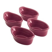 Rachael Ray Ceramics Oval Dipping Cups, 4-Piece, Burgundy