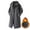 Dark Gray, variant on Aihuaihua Mens Trench Coat with Hood Notched Thermal Winter Warm Lapel Casual Windbreaker Fall Classic Long Jacket Overcoat Cardigan Black XXL