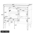 thumbnail image 3 of 36" Bathroom Vanity with Sink, Rubberwood Bathroom Cabinet with 1 Flip Drawer & Adjustable Shelf, 1 Cabinet Door with Built-in Double Shelves & 2 Drawers, White, 3 of 12