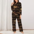 thumbnail image 3 of Bingfone Womens Pajama Sets Bookshelves Print,Long Sleeve Loungewear Pajamas Set-X-Large, 3 of 9