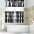 thumbnail image 7 of Farmhouse Kitchen Window Curtains, Buffalo Check Short Bathroom Window Curtain, 28" x 24", Black/White, 7 of 7