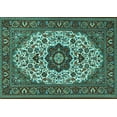 thumbnail image 1 of Ahgly Company Indoor Rectangle Medallion Turquoise Blue Traditional Area Rugs, 5' x 8', 1 of 4