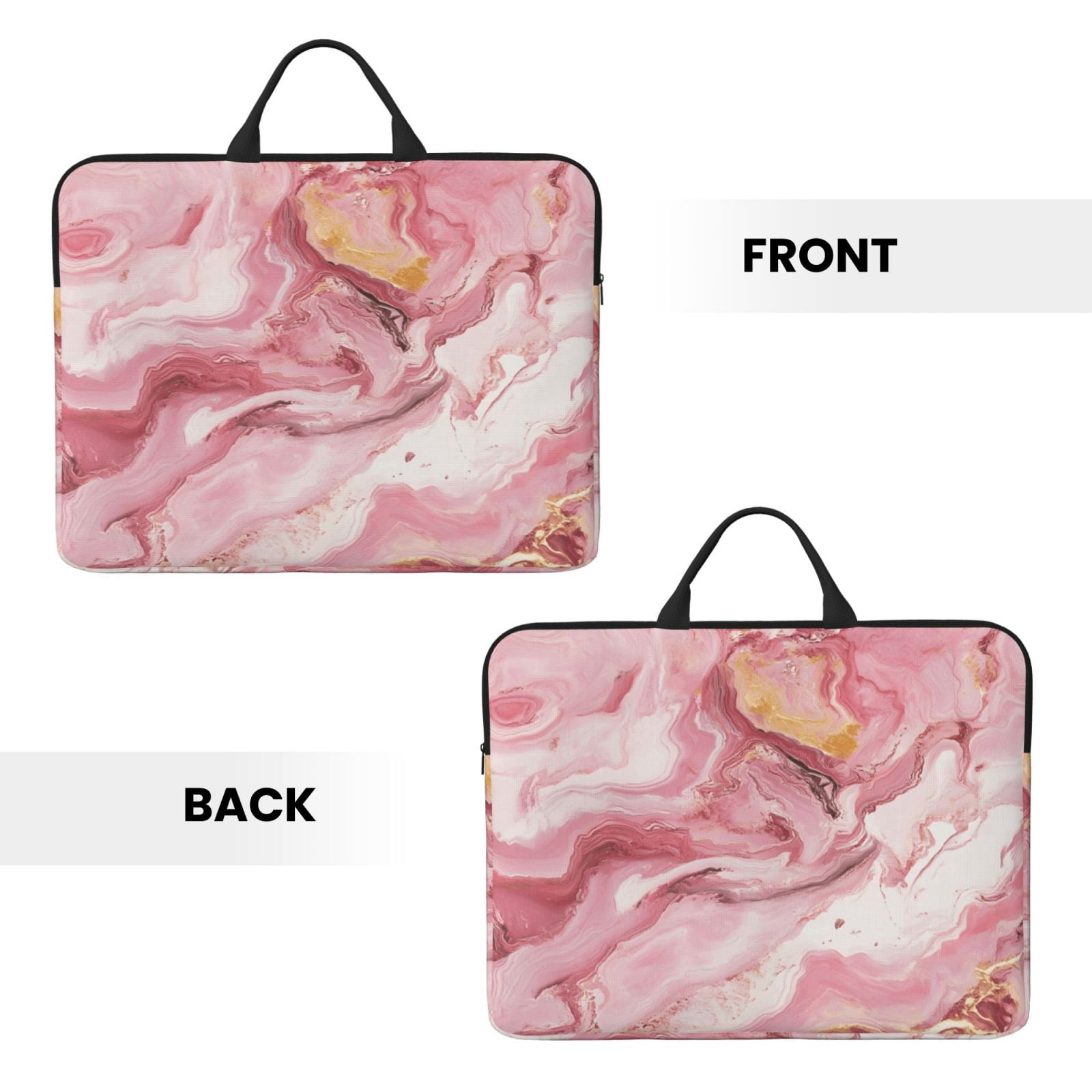 Laptop Sleeve Bag For Women Men 14inch Waterproof Durable Protective Computer Carrying Cover Handle Laptop Case Bag Pink Marble_1