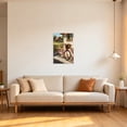 thumbnail image 3 of Pink bicycle and flower canvas painting, pastoral landscape floral wall art poster printing, warm country farmhouse style home decoration frame., 3 of 10