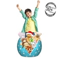 thumbnail image 3 of Nautical Storage Toy Bag Chair, Continuous Summery Marine Sailing Boats on Aqua Toned Backdrop, Stuffed Animal Organizer Washable Bag, Large Size, Deep Sky Blue White and Brown, by Ambesonne, 3 of 3