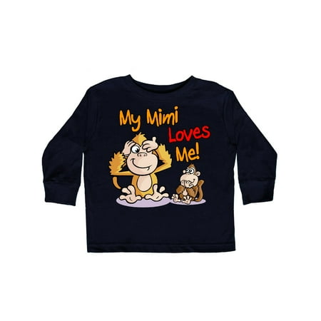 

Inktastic My Mimi Loves Me Monkey Gift Toddler Boy or Toddler Girl Long Sleeve T-Shirt
