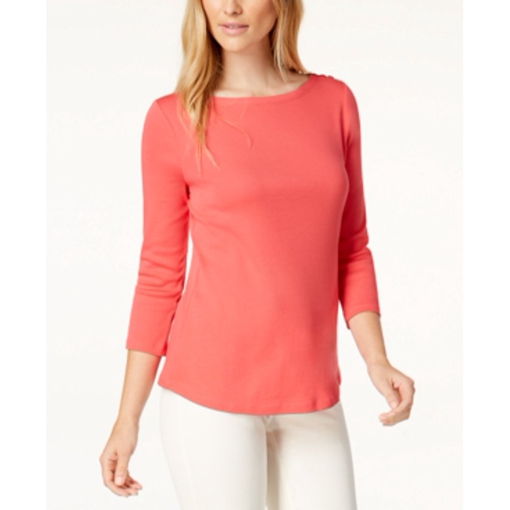 Charter Club - Charter Club Women�s Boat-Neck 3/4 Sleeve T-Shirt Size