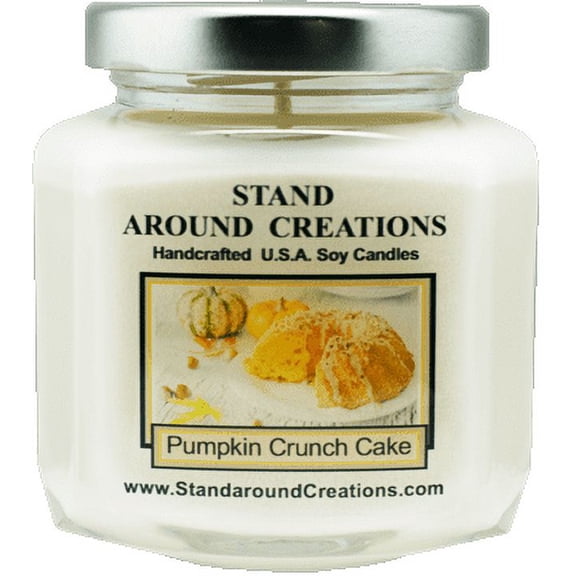 PUMPKIN CRUNCH CAKE HEX 6-OZ. ALL NATURAL SOY CANDLE