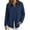 Navy, variant on Asxite Womens Fall Tops Winter Casual Cotton Linen Solid Lapel Collar Snap Button Long Sleeve Pocket Shirts