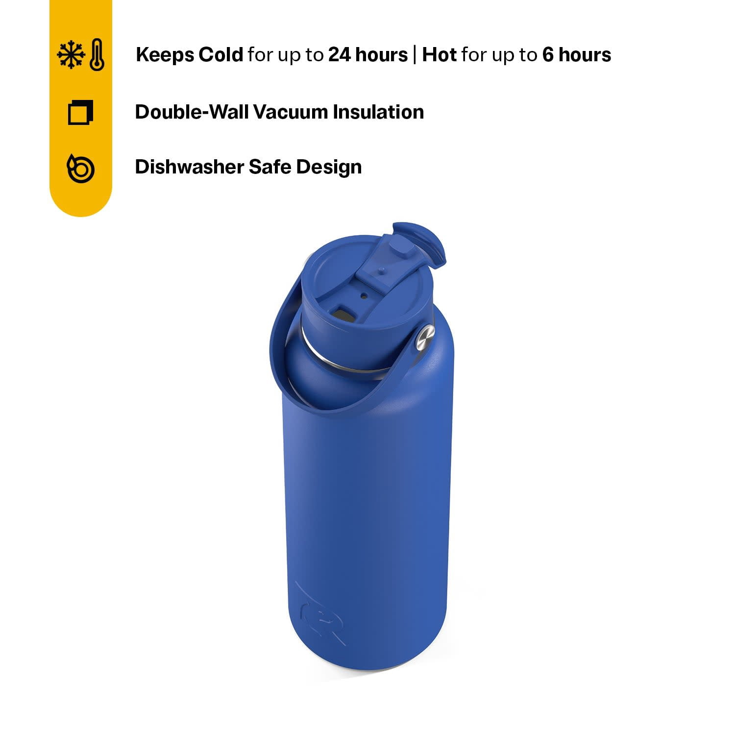 RTIC 40 oz Ceramic Lined Insulated Outback Water Bottle, Leak Resistant, Cobalt