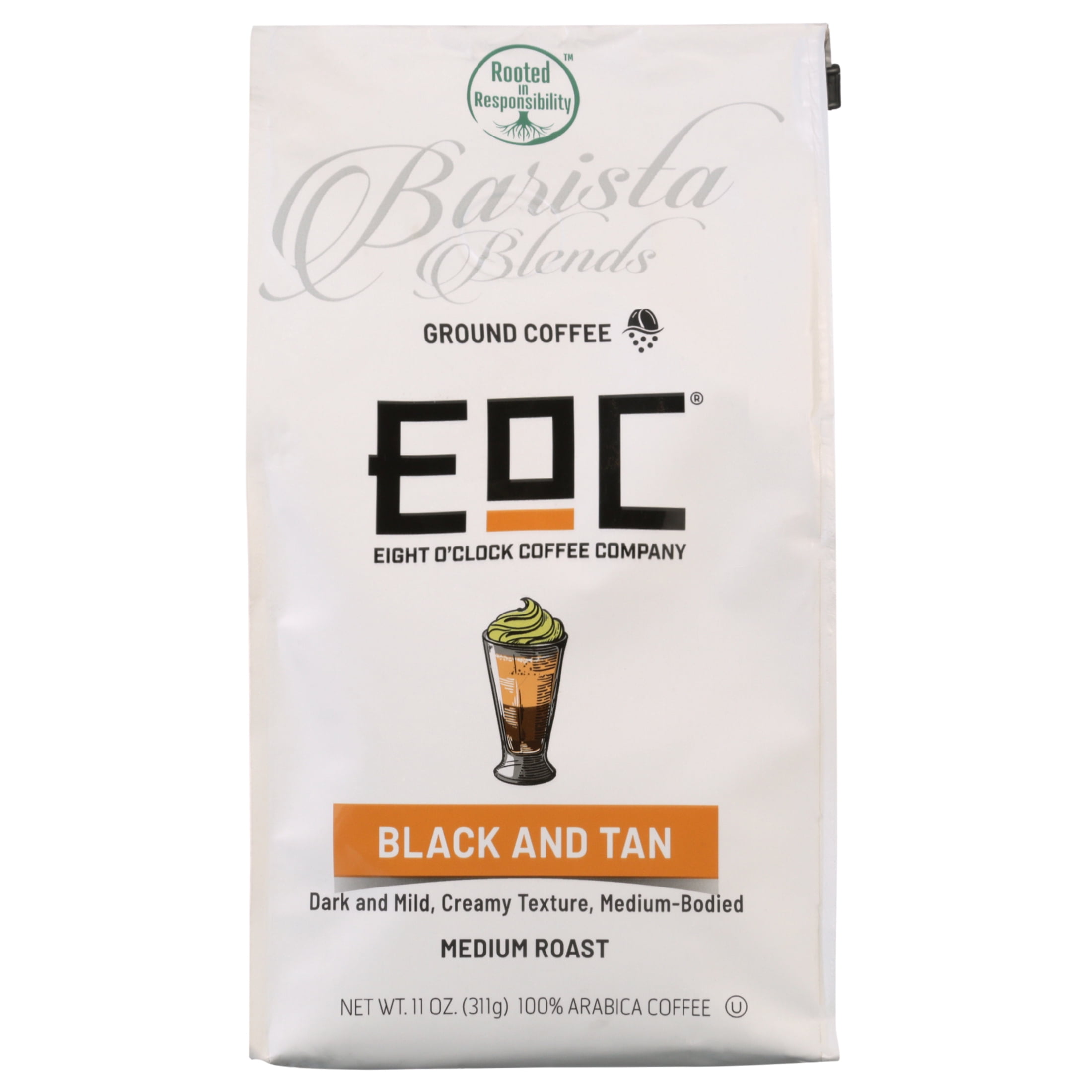 Eight O'Clock Barista Blends Black & Tan Medium Roast Ground Coffee, 11 oz