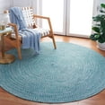 thumbnail image 2 of SAFAVIEH Braided Gino Distressed Machine Washable Reversible Area Rug, Teal/Green, 6' x 6' Round, 2 of 8