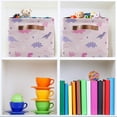 thumbnail image 6 of Coolnut Pink Cartoon Dinosaur Large Storage Basket, Foldable Storage Basket, Waterproof Coating Storage Box with Handle Toy Storage Bag, for Home School & Office, 1PCS Home Decor, 6 of 7