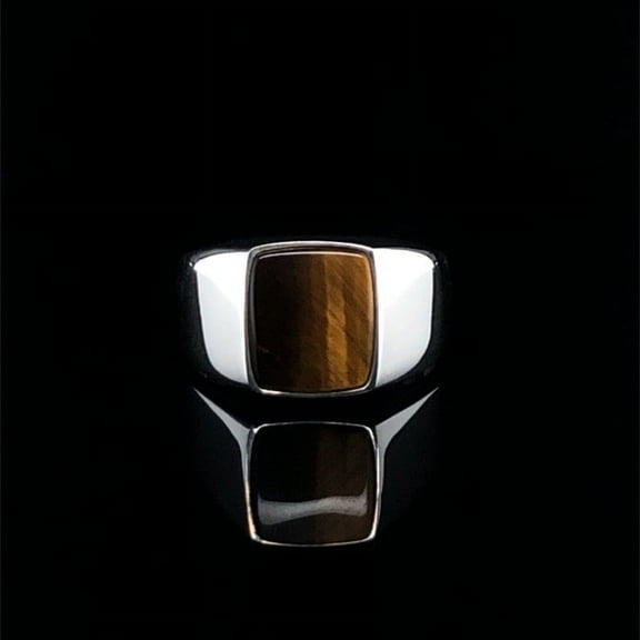 925 Silver Ring, Square Gemstone Tiger's Eye Ring, Man Fashion Jewelry, Male Ring, Classic Mens Ring, Alternative Wedding Band, Signet Ring