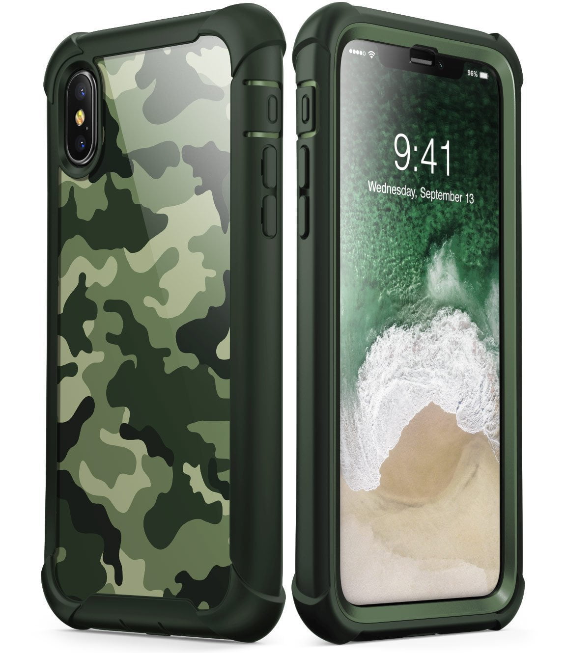 iPhone X case, iBlason [Ares] Fullbody Rugged Clear Bumper Case with