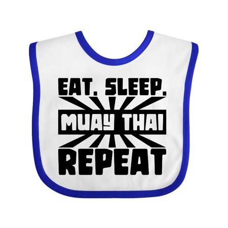 

Inktastic Eat Sleep Muay Thai Repeat Gift Baby Boy or Baby Girl Bib