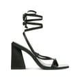 thumbnail image 3 of BAR III Womens Black Strappy Alana Square Toe Flare Lace-Up Dress Heeled Thong Sandals 6 M, 3 of 4