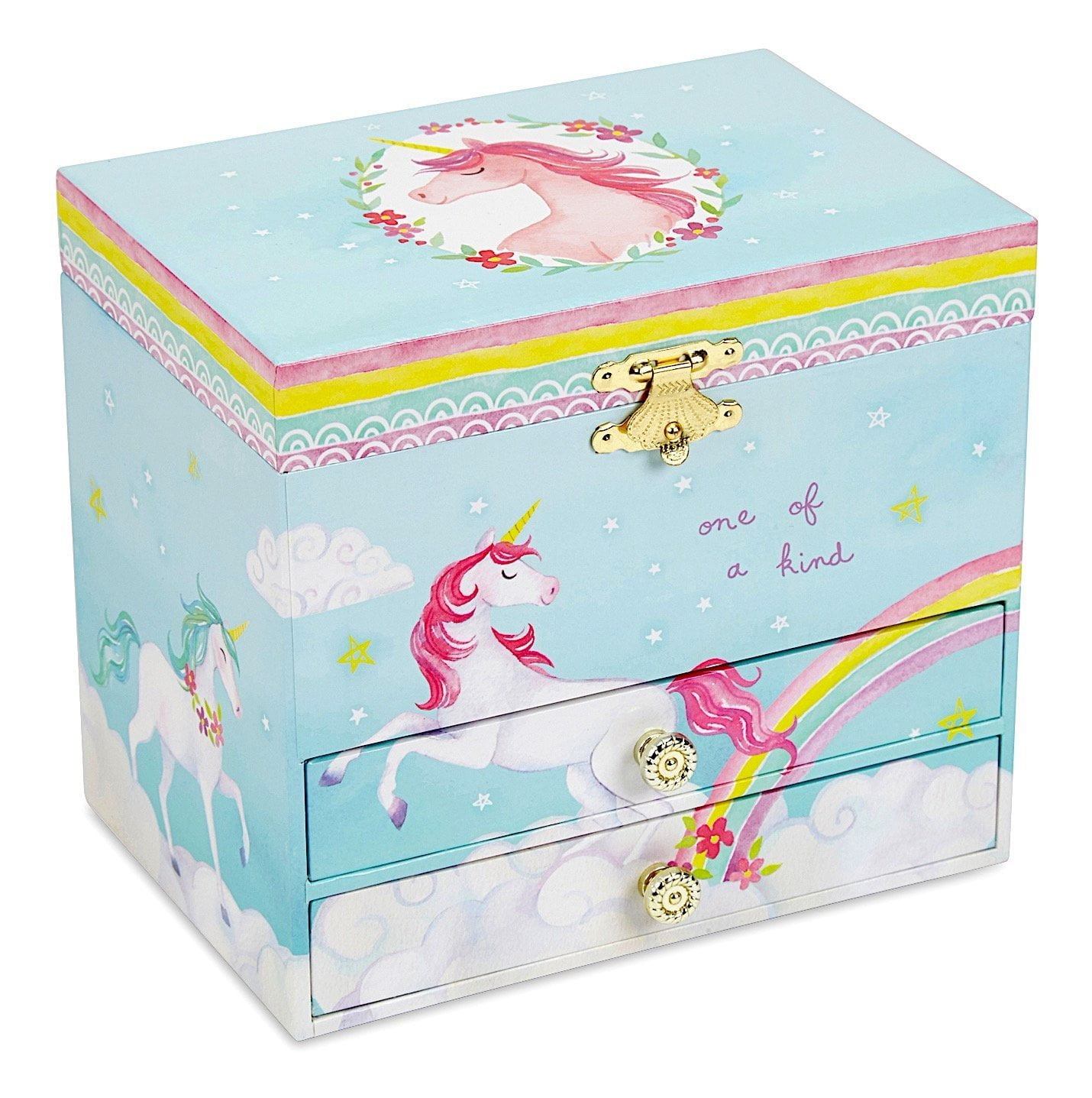 JewelKeeper - Unicorn and Rainbow Musical Jewelry Box with 2 Pullout ...