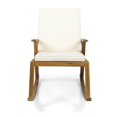 thumbnail image 3 of Noble House Champlain Outdoor Acacia Wood Rocking Chair Cushions Teak/Cream, 3 of 20