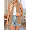 thumbnail image 6 of Women'S 2025 Summer Sweater Vest Sleeveless Knit Cardigan Button Down Tank Tops Khaki S, 6 of 7