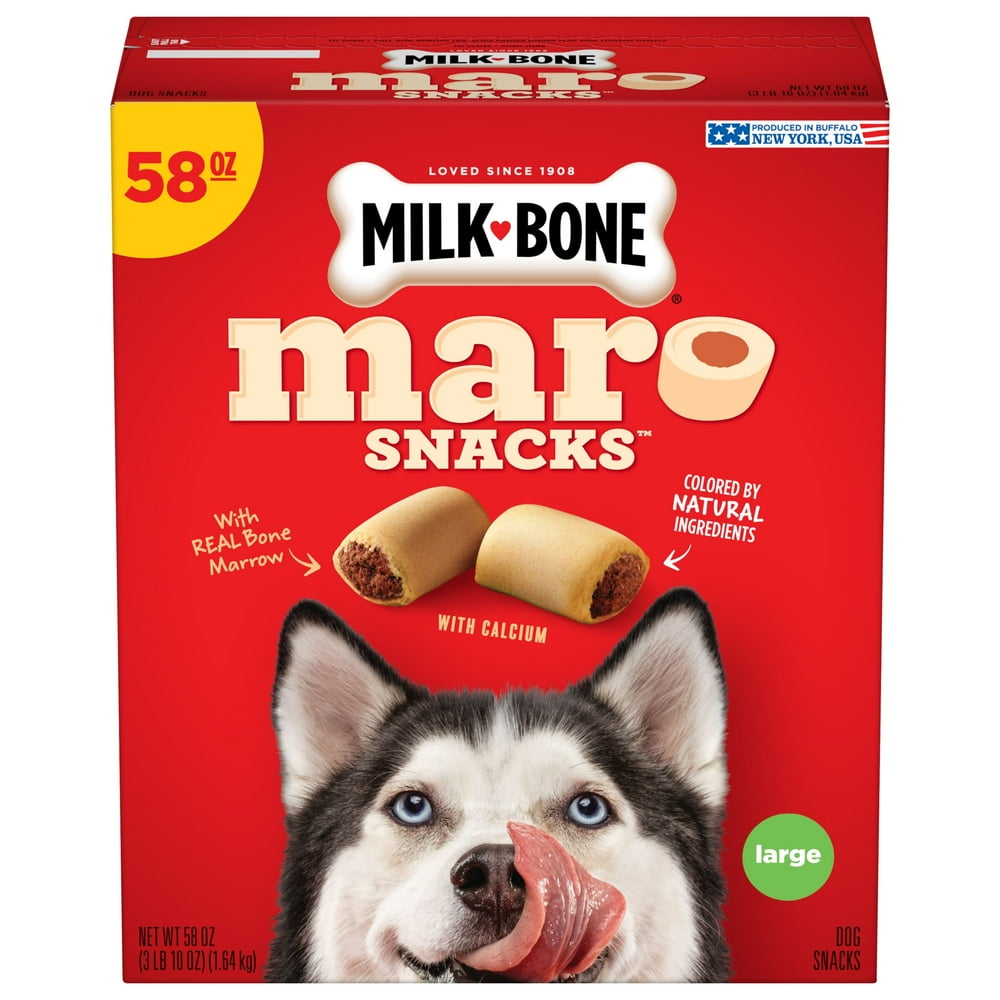 MilkBone MaroSnacks with Real Bone Marrow Dog Treats, Large, 58 Ounces (Packaging May Vary