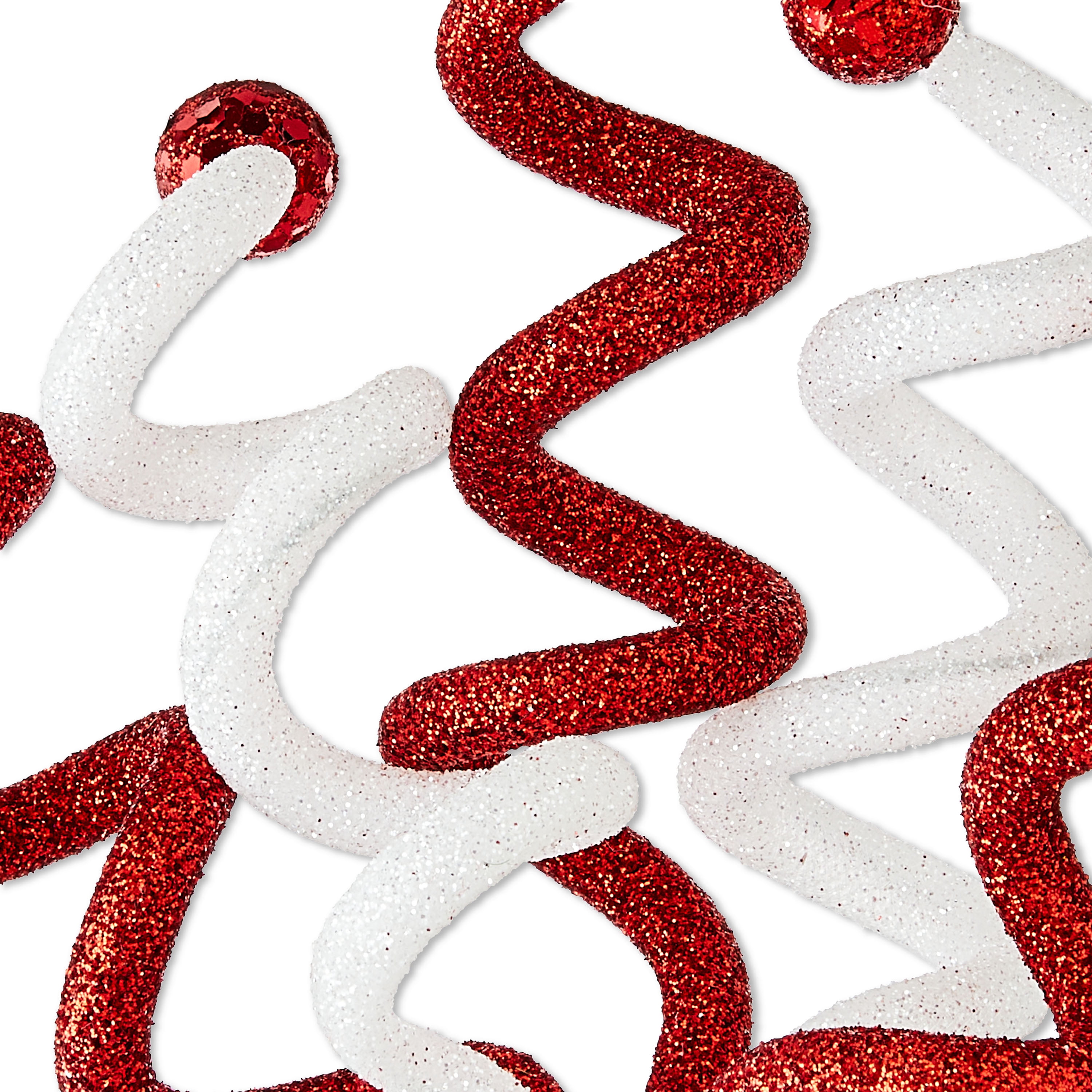 Curly Glitter Decorative Christmas Clip, Red and White, 7", by Holiday Time