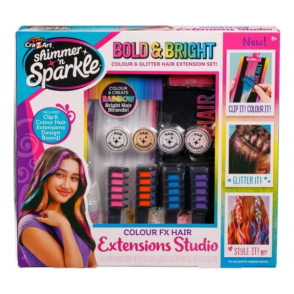 Shimmer N Sparkle Colour Fx Hair Extensions Studio Clip In, Washable Hair Extensions For Kids W