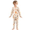 thumbnail image 6 of FORMRS Long Sleeve Top and Pants Pajama Set for Niños 2-Piece Sleepwear, Sizes 18M-8Y, Beige Fall Acorns Pattern, 6 of 6
