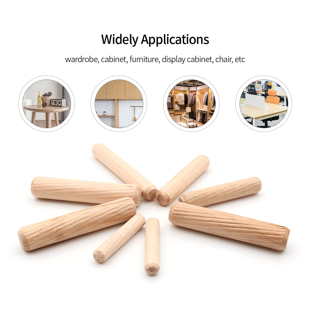 HIGH QUALITY WOODEN DOWELS CHAMFERED FLUTED PIN FURNITURE 6MM 8MM 10MM 