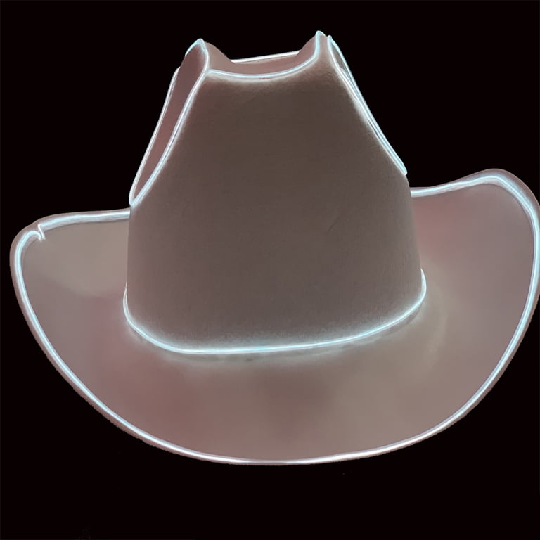 2131 White Cowboy Hat For Women,light Up Halloween Amazon.com: White Light Up Cowgirl Hat with Glasses - Space  main image 3