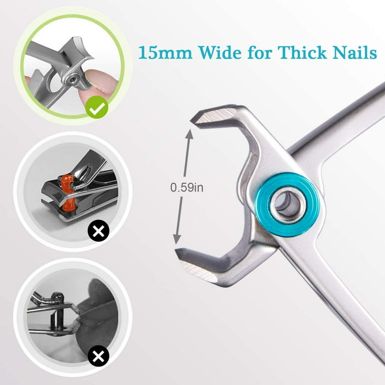 15mm Wide Jaw Opening Nail Clippers for Thick Nails, Finger Nail