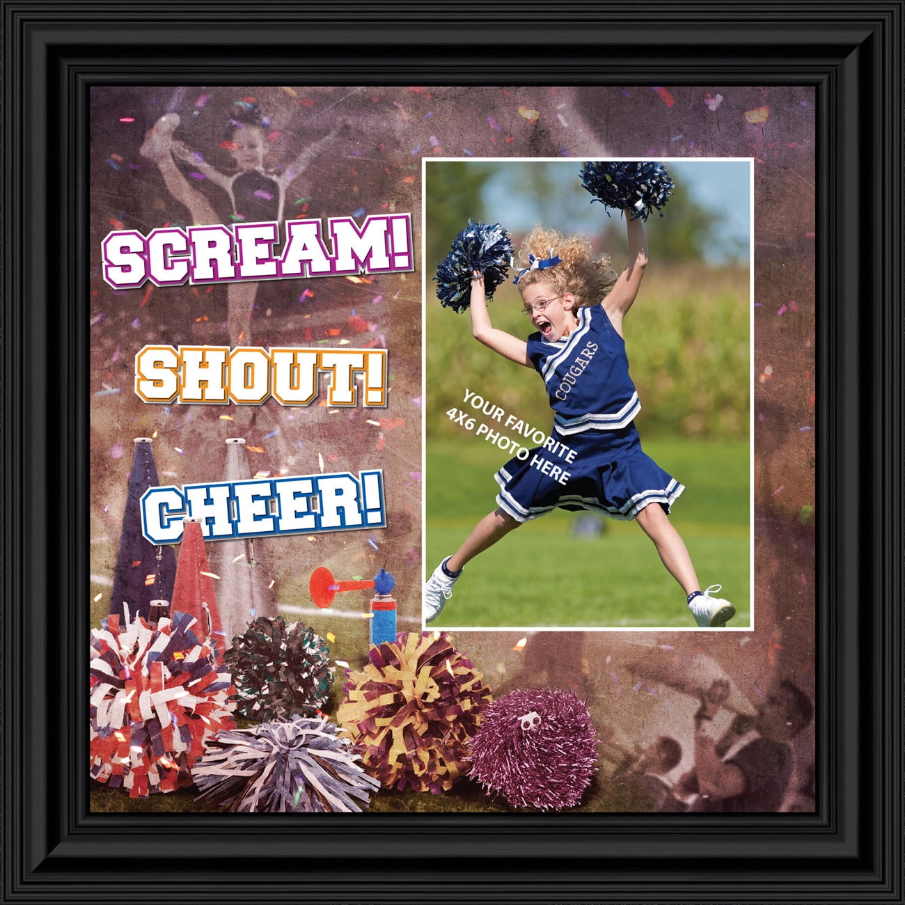 Cheerleader Picture Frame 3.5"x5" 3"x5" H School Activities Cheer Leader 