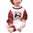 thumbnail image 3 of Christmas Family Matching Pajamas Sets Christmas PJ's Print Top and Plaid Pants Jammies Sleepwear, 3 of 7