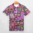 thumbnail image 3 of Crochet Blanket Granny Square Vintage Men Zipper T-shirt Summer Casual Short Sleeve T-shirt Top, 3 of 7