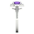 thumbnail image 3 of 1.86 ct Round Cut Natural Amethyst with Simulated Diamond Halo Accents 14K White Gold Womens Engagement Ring, 3 of 5