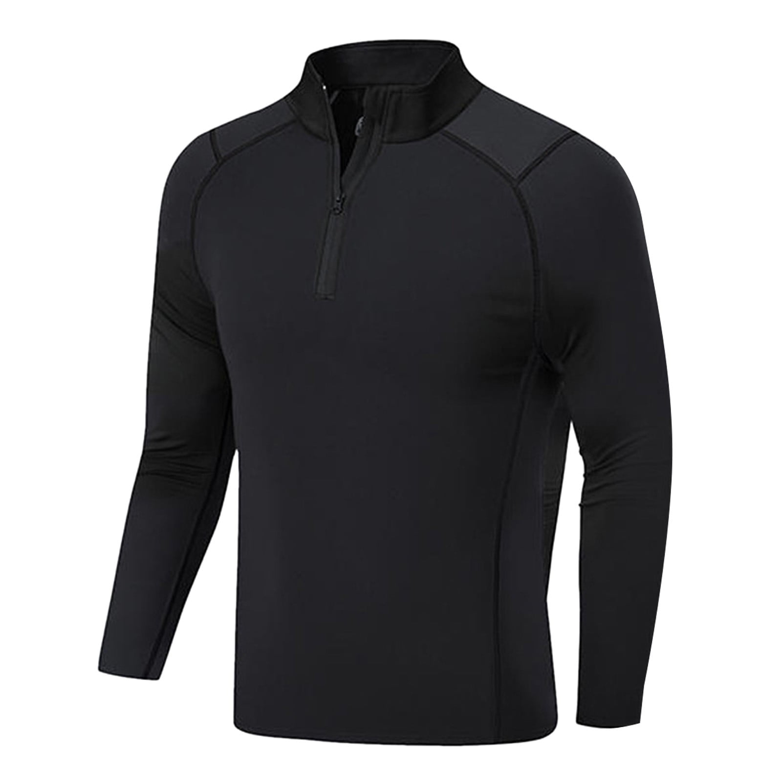 Povozer Boys Thermal Compression Shirt Top Athletic Base Layer Undershirt(Black 8-9)