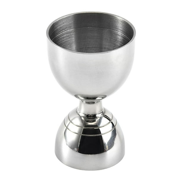 Jigger de cóctel de acero inoxidable, vaso de vino, herramienta de barra, 30 ml, 60 ml, 8,7 cm de altura, para fiestas, hogar, restaurante Plata