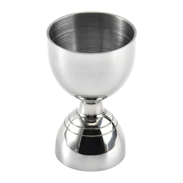 Jigger de acero inoxidable, herramienta de coctelería, vaso medidor de cóctel de doble cabezal Plata