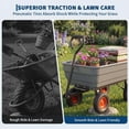 thumbnail image 4 of Memoryfield 600 lb Heavy Duty Poly Garden Dump Cart with 10" All-Terrain Wheels, Utility Yard Wagon, Tow Behind ATV Lawn Tractor, Gray, 4 of 12