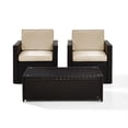 thumbnail image 4 of Palm Harbor 3 Piece Outdoor Wicker Seating Set With Sand Cushions - Two Outdoor Wicker Chairs & Glass Top Table, 4 of 5
